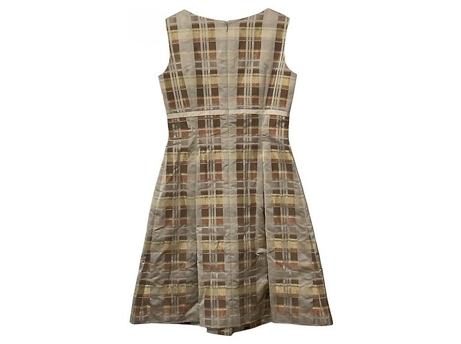Autre Marque Franco Ferraro ärmelloses Kleid mit Karomuster Beige - Ansicht 2