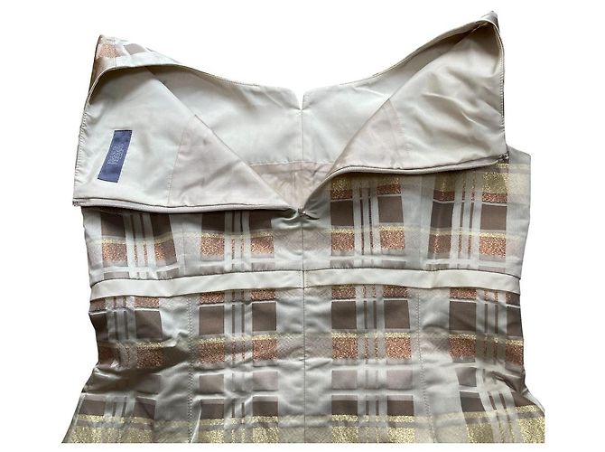 Autre Marque Franco Ferraro ärmelloses Kleid mit Karomuster Beige - Ansicht 3