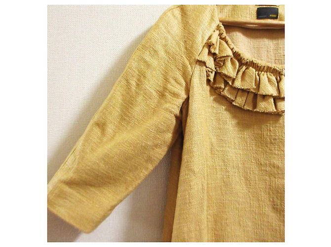 Abrigo sin cuello de manga corta Fendi Beige - vista 4