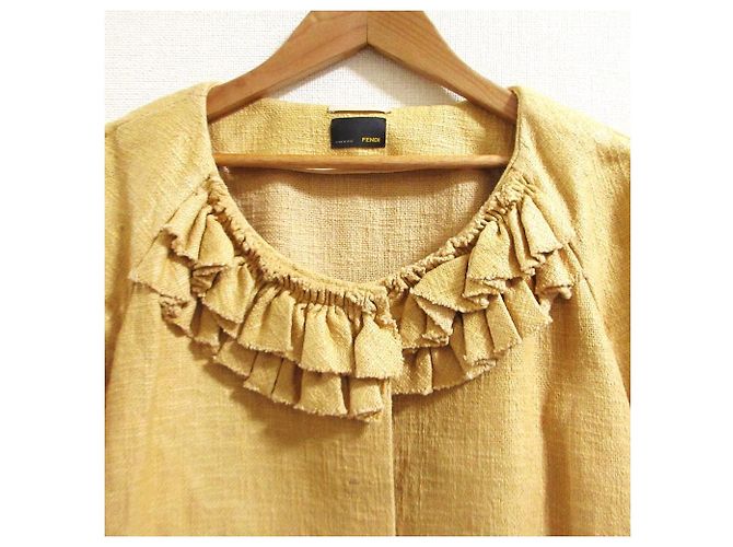 Abrigo sin cuello de manga corta Fendi Beige - vista 5