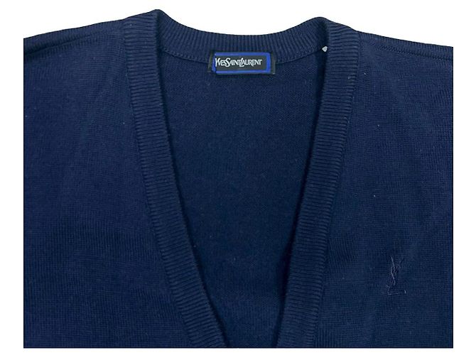 Cárdigan de lana Yves Saint Laurent Azul Azul marino - vista 4