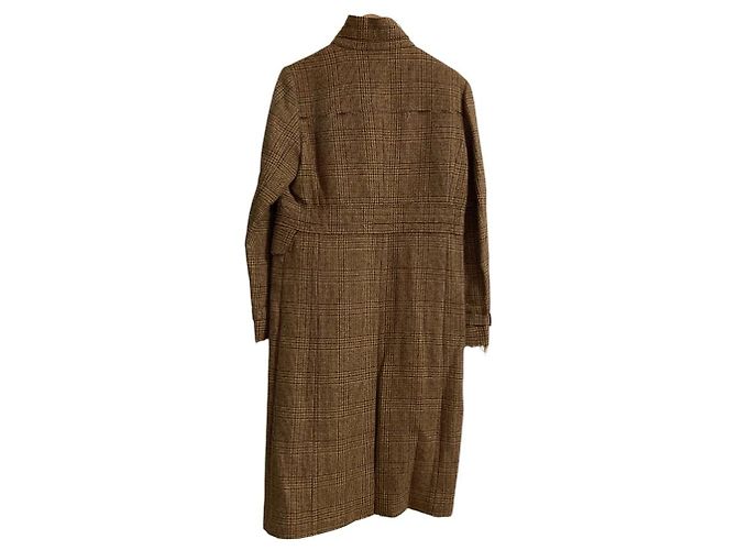 Autre Marque Abrigo largo de lana FANEUIL Beige Camello - vista 2