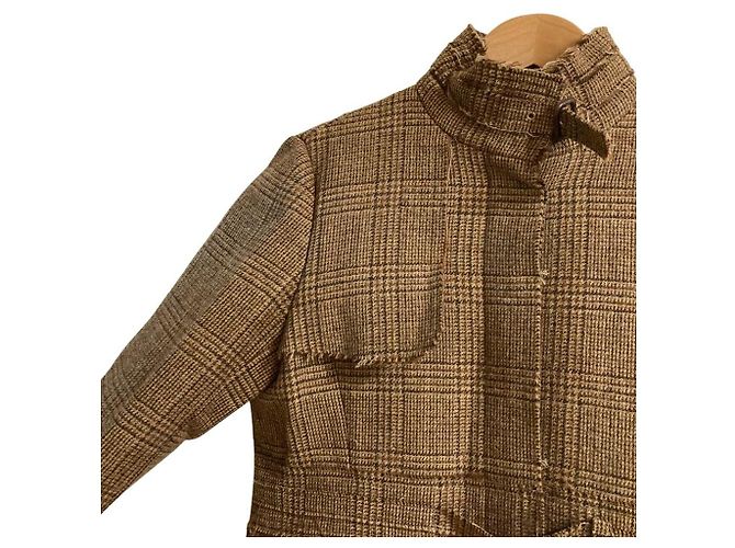 Autre Marque Abrigo largo de lana FANEUIL Beige Camello - vista 3