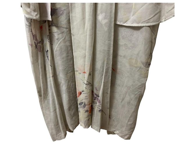 Abito trasparente con ricami floreali Dries Van Noten Multicolore Beige - vista 3