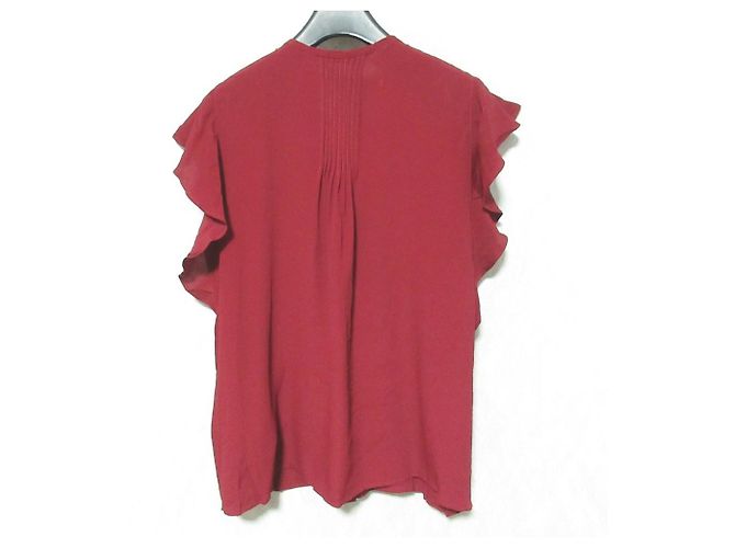 Autre Marque iBLUES ärmellose Rüschenbluse aus Seidenmischung Braun Bordeaux - Ansicht 2