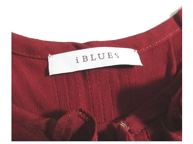 Autre Marque iBLUES ärmellose Rüschenbluse aus Seidenmischung Braun Bordeaux - Ansicht 4