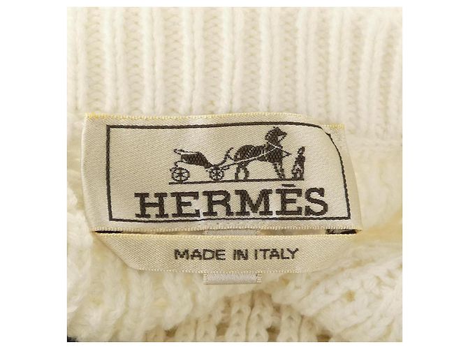 Hermès Maglieria in misto cashmere Hermes Bianco - vista 4