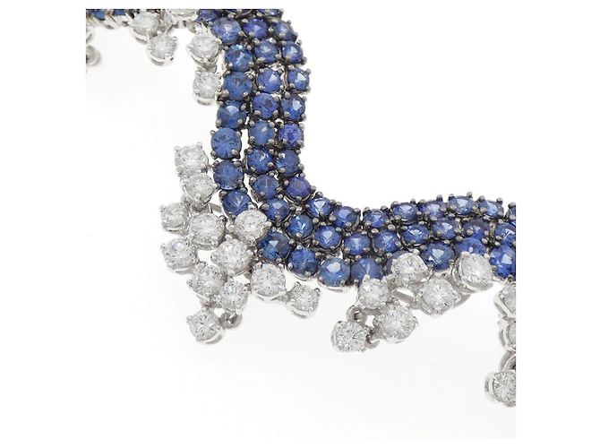 Autre Marque Collana Damiani Frutti in oro bianco 750 con zaffiro e diamante Argento - vista 3