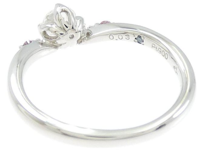 Autre Marque Anillo de Pt900 con diamantes Plata - vista 3