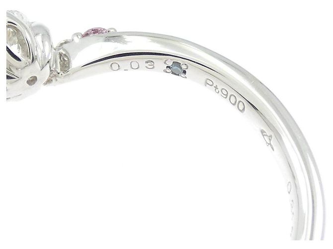 Autre Marque Anillo de Pt900 con diamantes Plata - vista 4