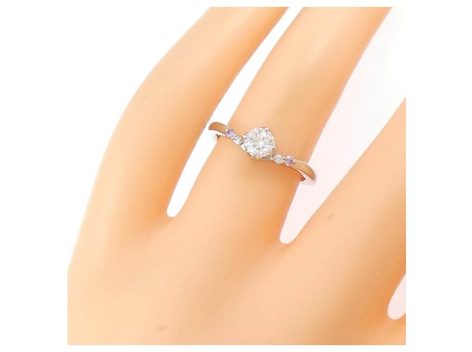 Autre Marque Anillo de Pt900 con diamantes Plata - vista 5