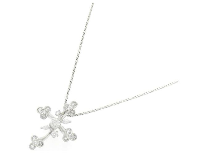 Autre Marque Colar de platina e diamantes Prata - vista 2