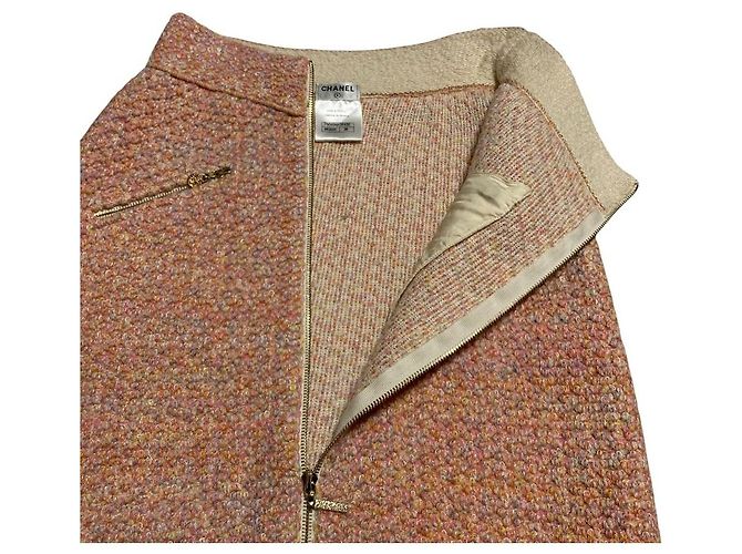 Gonna in tweed Chanel Rosa - vista 4