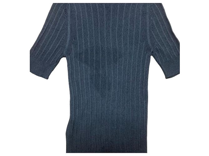 Yves Saint Laurent Jersey de manga corta de seda Saint Laurent Paris Negro - vista 10