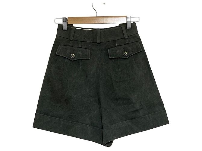 Chanel Shorts aus Canvas Grün Khaki - Ansicht 2