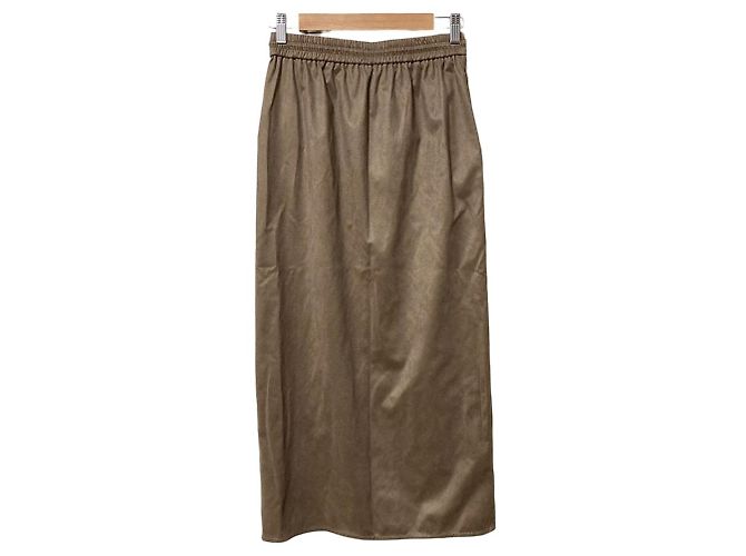 Autre Marque Gonna in camoscio ecologico MICA&DEAL Eco Suede Marrone - vista 2