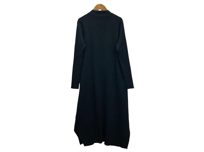 Autre Marque DES PRES Kleid aus Rippstrick Schwarz - Ansicht 2
