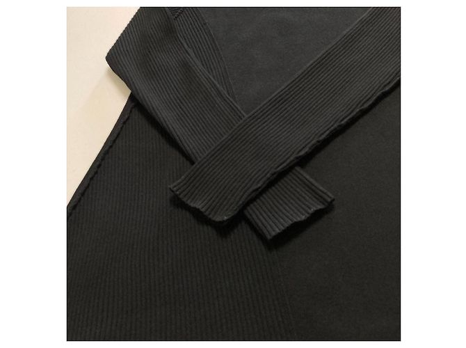 Autre Marque DES PRES Kleid aus Rippstrick Schwarz - Ansicht 8
