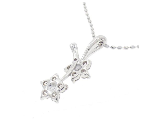 Autre Marque Collar Au750 Flor y Diamantes Plata - vista 4
