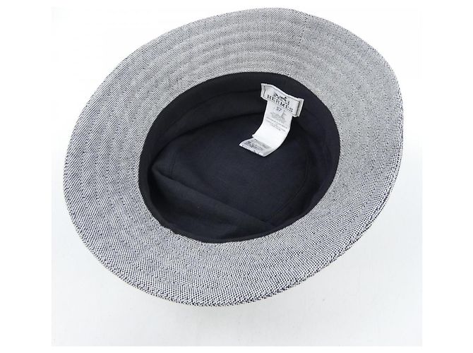 Hermès Hut aus Textil Blau Größe 57 - Ansicht 5