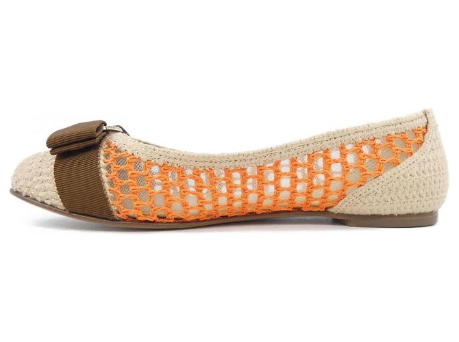 Salvatore Ferragamo Lederpumps Braun Beige Orange - Ansicht 2
