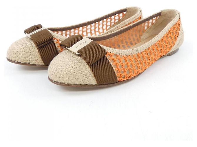 Salvatore Ferragamo Lederpumps Braun Beige Orange - Ansicht 3