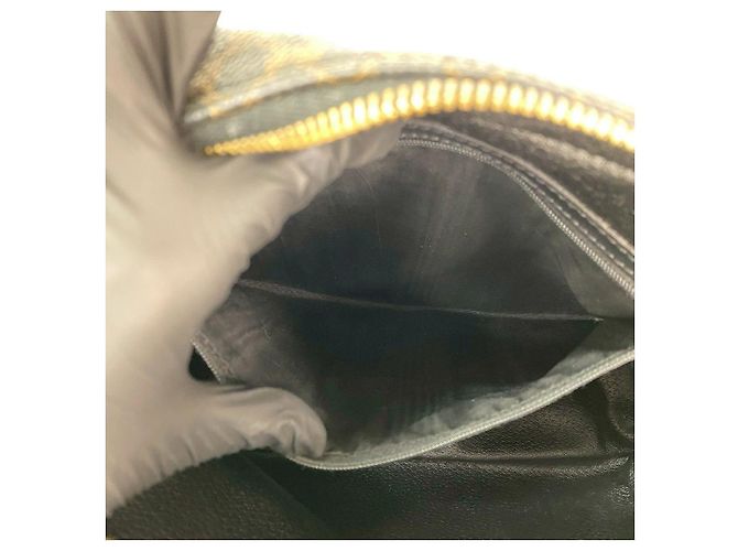 Céline Celine Macadam Blazon Handtasche aus PVC und Leder Braun Schwarz - Ansicht 10
