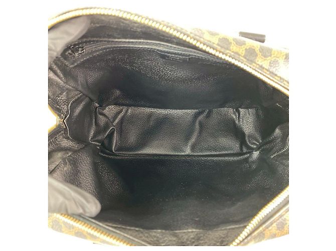 Céline Celine Macadam Blazon Handtasche aus PVC und Leder Braun Schwarz - Ansicht 9