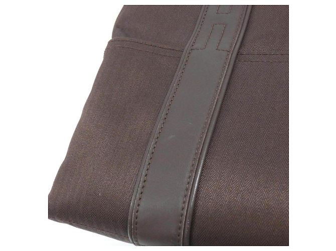 Hermès Hermes AcapulcoPM Toile Chevron Tasche Braun - Ansicht 4