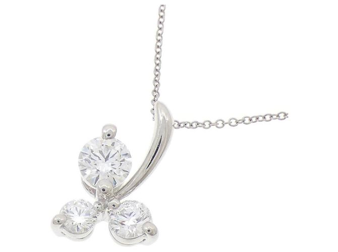 Tasaki Platin-Diamant-Halskette Silber - Ansicht 3