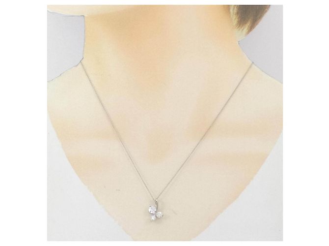 Tasaki Platin-Diamant-Halskette Silber - Ansicht 6