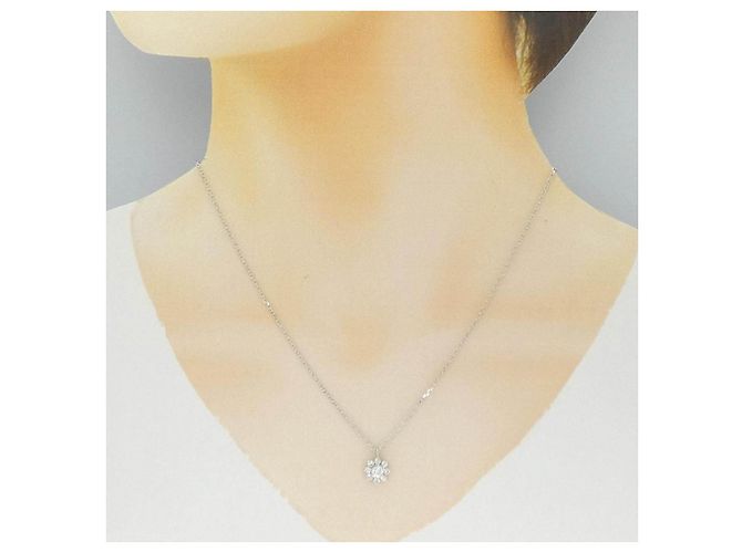 Autre Marque Collar de platino y diamantes Plata - vista 6