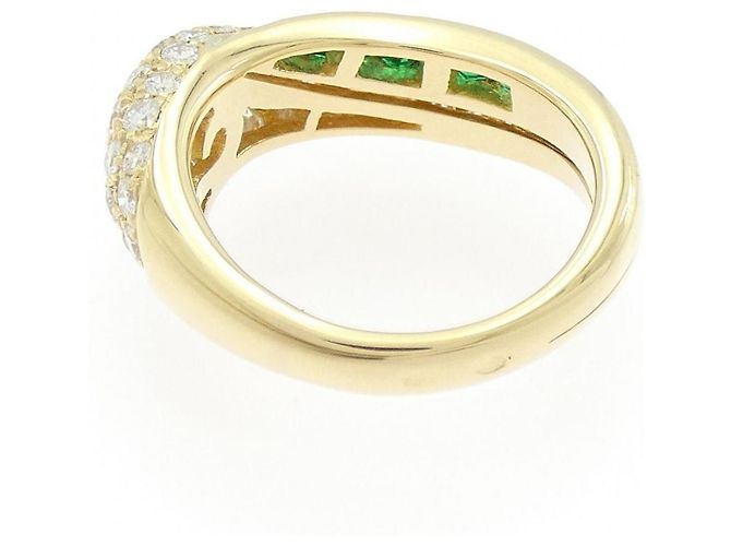 Boucheron Sasha Au750 Gelbgold Smaragd Diamant Ring Größe 11 Golden - Ansicht 3