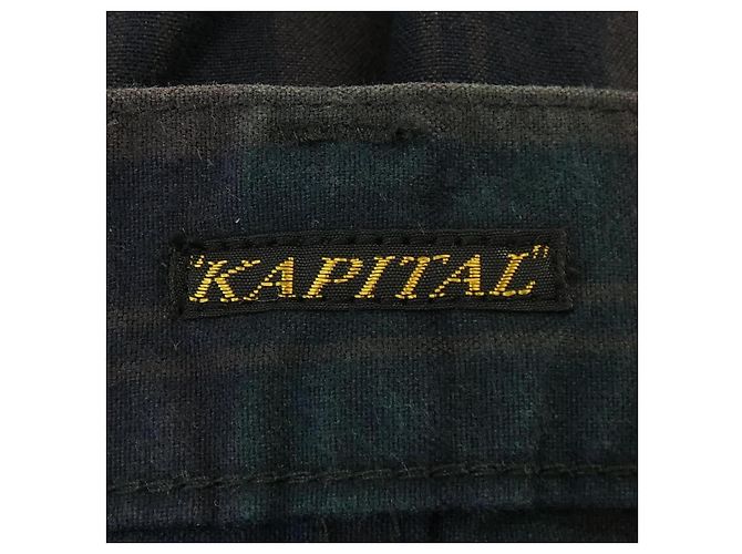 Autre Marque Pantaloni in cotone a quadri KAPITAL Blu - vista 4