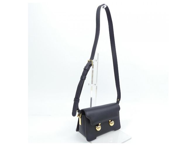 Bolsa de ombro Marni TRUNKAROO P6948 em couro de bezerro Preto - vista 2