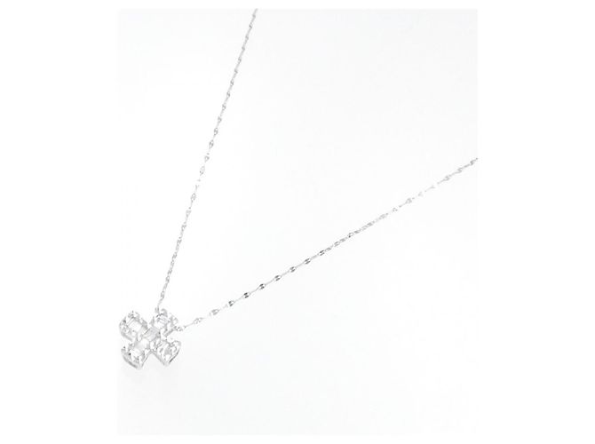 Autre Marque Collana Croce in Oro Bianco Au750 e Diamanti Argento - vista 2