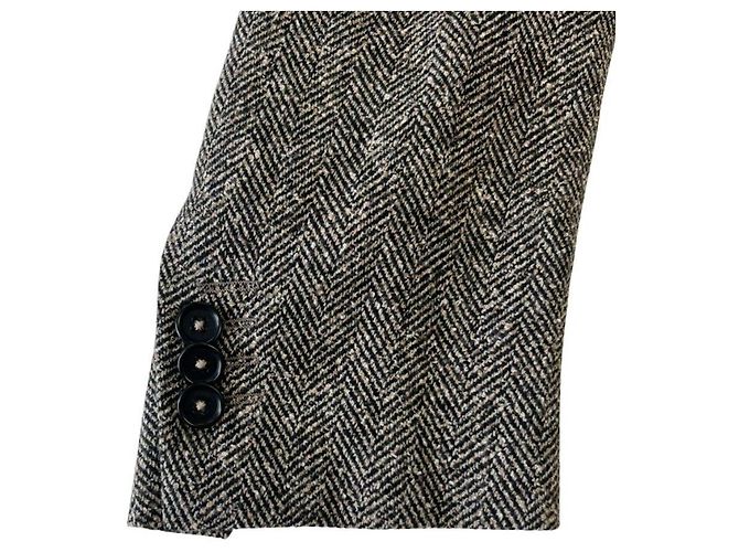 Autre Marque Abrigo de lana con estampado de espiga Errico Formicola Castaño - view 10