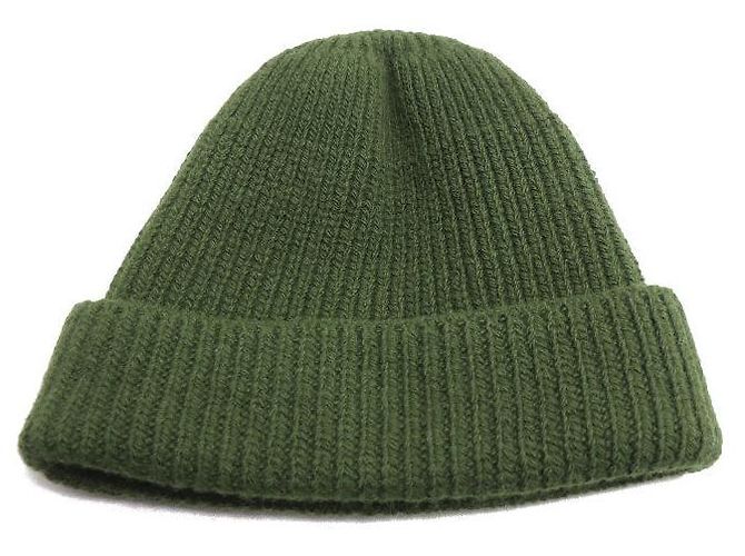 Prada Triangle Logo Wool Cashmere Knit Cap Green - view 2