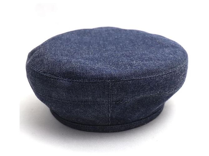 Boina Hermès de denim, algodón y poliéster 57 Azul - vista 2