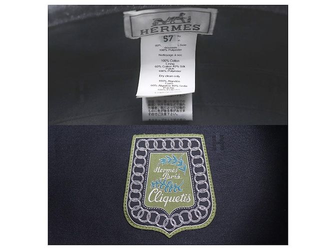 Boina Hermès de denim, algodón y poliéster 57 Azul - vista 6