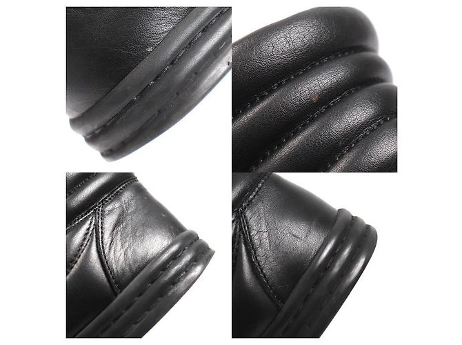 Sneakers alte Chanel in pelle con catena Nero - vista 9