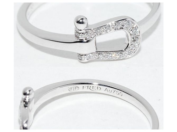 Autre Marque Fred Force 10 Au750 Ring aus Weißgold und Diamanten Größe 7 Silber - Ansicht 4
