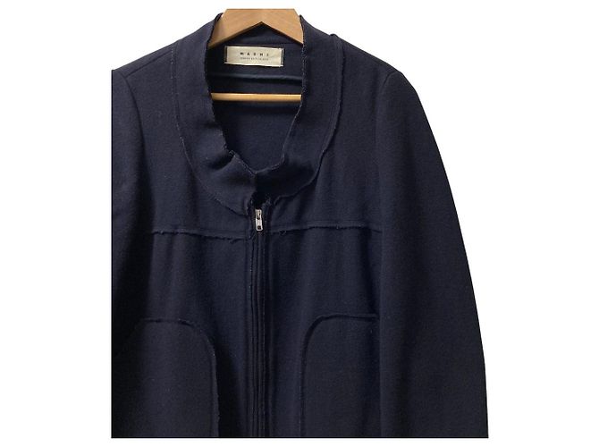 Abrigo de lana Marni con diseño cutoff Azul Azul marino - vista 2