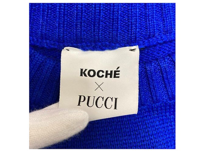 Autre Marque Koche×Emilio Pucci Jacquard-Strickpullover Blau - Ansicht 7