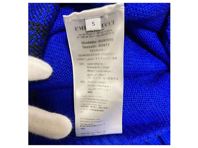 Autre Marque Koche×Emilio Pucci Jacquard-Strickpullover Blau - Ansicht 9
