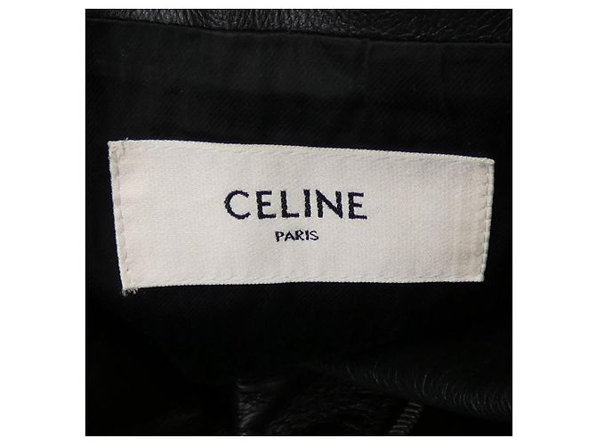 16 Céline Celine Klassische Bikerjacke aus Kalbsleder Schwarz - Ansicht 4