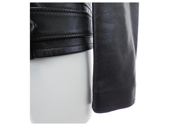 16 Céline Celine Klassische Bikerjacke aus Kalbsleder Schwarz - Ansicht 6
