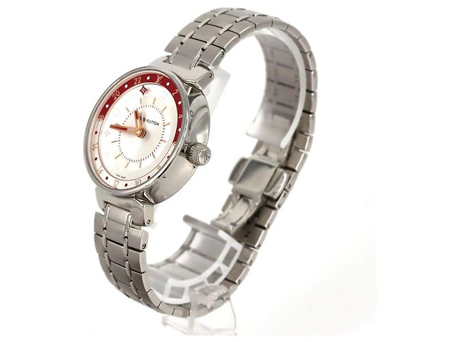 Louis Vuitton Tambour Moon Dual Time Stainless Steel Silvery - view 2