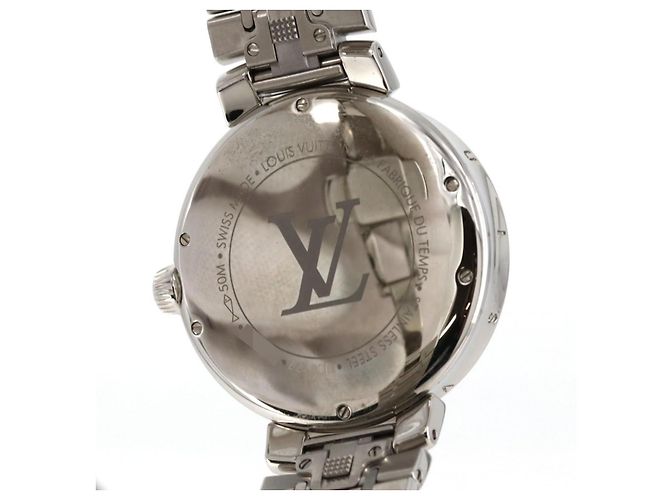 Louis Vuitton Tambour Moon Dual Time Stainless Steel Silvery - view 7