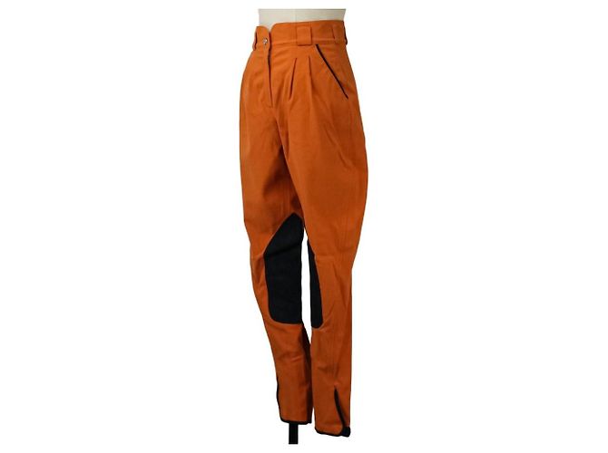 Hermès 44 Jodhpur-Hose Orange Marineblau - Ansicht 2